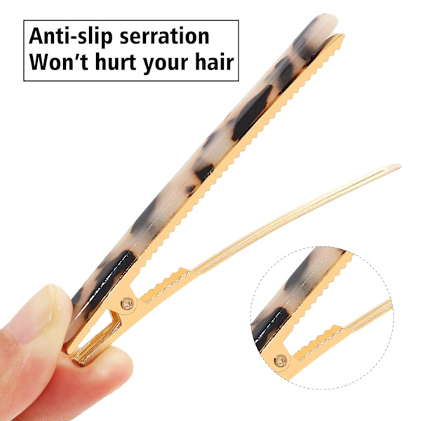 6 kappaletta Leopardikuvioisia hiuspidikkeitä Ankannokka hiuspidike Metalli Ankan hampaat hiusneulat Chic Kilpikonnankuori hiuspinnit 6 Pcs Leopard Print