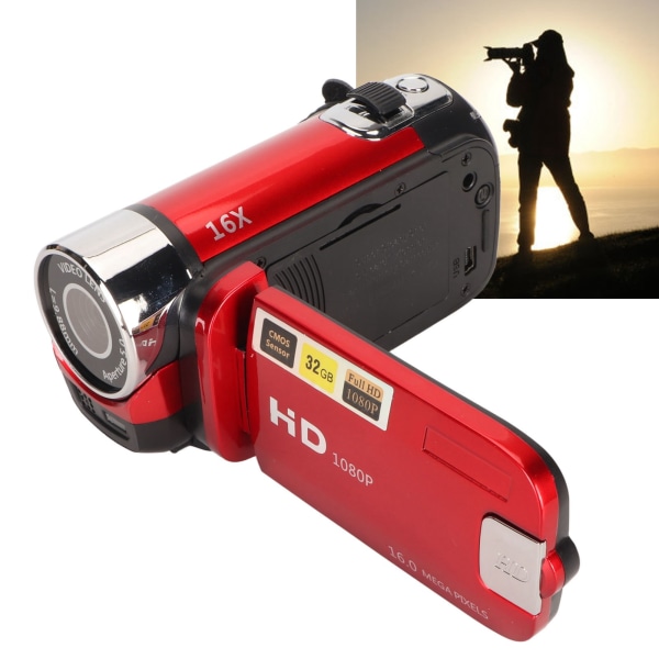 Digital Camera 1080P 16MP HD 16X Zoom Anti Shake Handheld Built in Microphone Video Camera with LED Fill Light