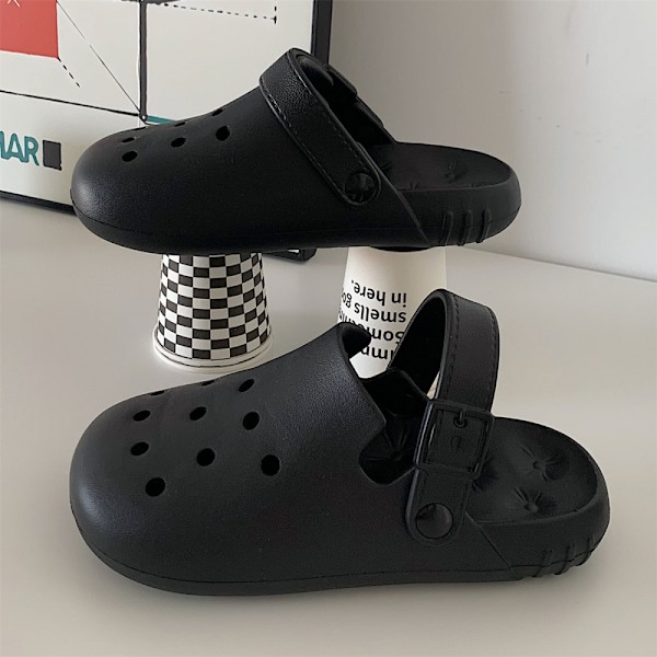 Damträdgårdsträskor Sandaler Tofflor-Svart(38/39 EU)