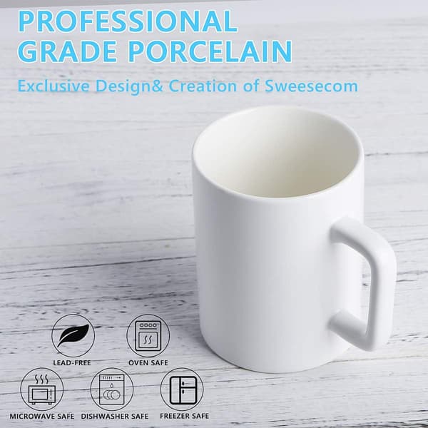 Keramisk mugg, slät frostad porslinsmugg, kaffemuggar, te
