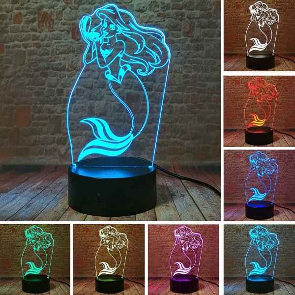 Sagolik sjöjungfru Ariel Princess Lamp - Sjöjungfruleksaker för flickor