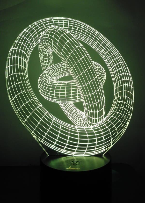 3D Nattlys LED Illusjonslampe Nattbord Skrivebordslampe, AT