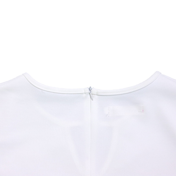 Fashion Temperament Sexy Solid Color Plisserad Klänning (Vit M)