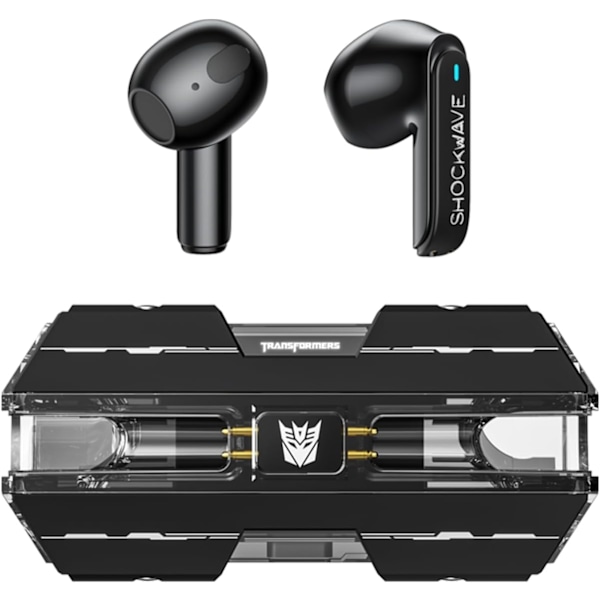 Transformers TF-T01 True Wireless Earbuds Bluetooth 5.4 Hodetelefoner Bass Stereo Øretelefoner, Bluetooth Ørepropp i Øret Støydempende Mikrofon, 60H Spilletid Shockwave