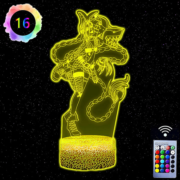 LED Nattelys Pluggbar Jinx Arcane Julelys og USB-kabel 16 Farger Nattelys