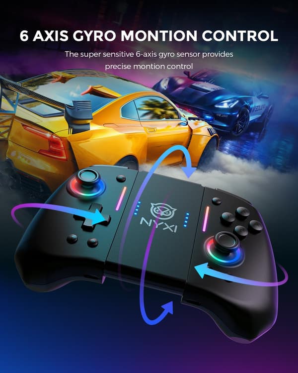 Hyperion Meteor Light trådlös Joy-pad med 8-färgad LED för Switch/Switch OLED - Julpaket