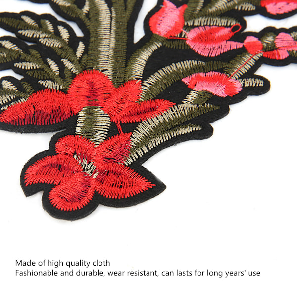 Rød Rose Tøj Broderet Patch DIY Dekoration Strygejern Sy Mærkat Applikation Håndværk Tilbehør