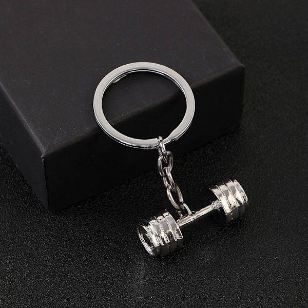 1 st miniatyrdumbbell i titanlegering, nyckelring för gym och fitness F