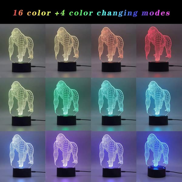 Orangutang 3D Illusion Natlampe Sengelampe Led Sl