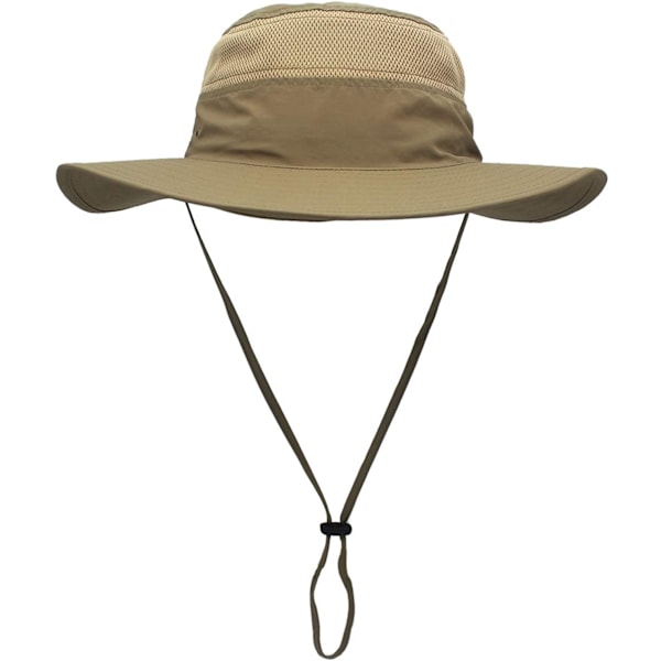 Hatt för män Solhatt UPF 50+ Bred Brätte Bucket Hat Vindtät Fiske Dark Khaki