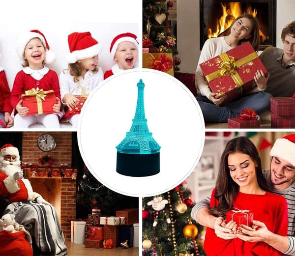 Paris Fashion Style Eiffeltårnet 3D LED Optisk Illusjon Dec
