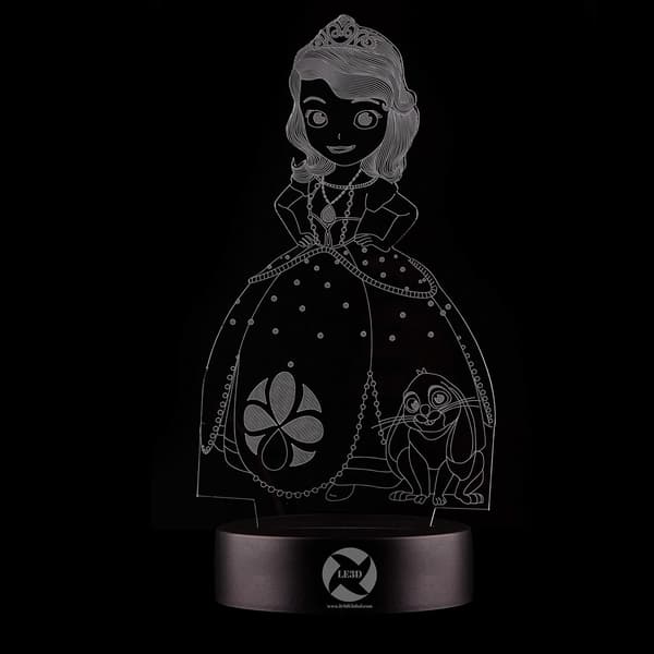 3D Optisk Illusjon Nattlys - 7 LED Fargeskiftende Lampe