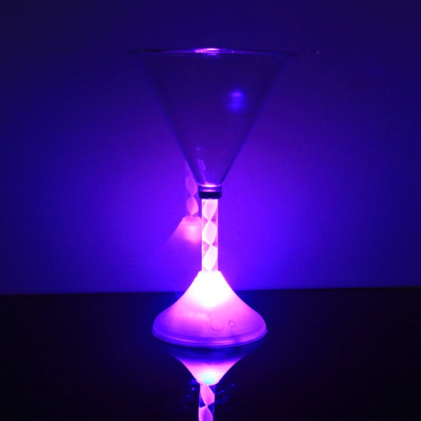LED-lysemitterende blinkende vinglas, cocktailvinglødende bægre (5 STK)