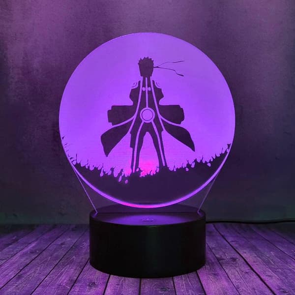 Naruto Kakashi Uchiha Sasuke 3D Illusjon Nattlys Lampe Sm