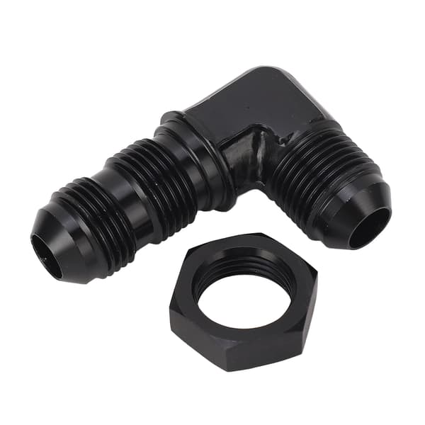 90 Grader 8 AN Flare Bulkhead Adapter Återanvändbar Flare Slangkoppling Bulkhead Adapter med Mutter