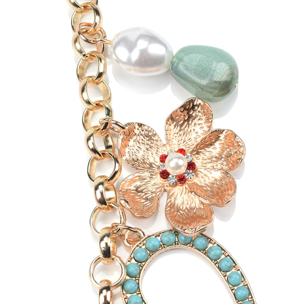 Kvinnors blommiga legering halsband diamant boho halsband, bästa Gi