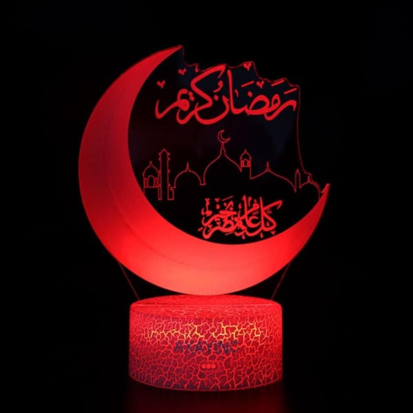3D Natlampe LED Illusion Skrivebordslampe 7 Farveskift