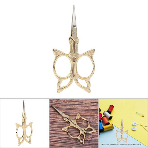 1 stk Antikk Stil Rustfritt Stål Skreddersydd Saks Husholdning DIY Sytilbehør (Gull)