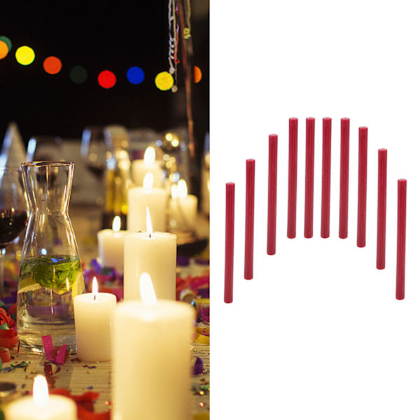 10 kpl sinettivahapuikkoa, käteviä savuttomia joustavia kuumasinettipuikkoja kirjekuorille, korteille ja käsikirjoituksille Wine Red