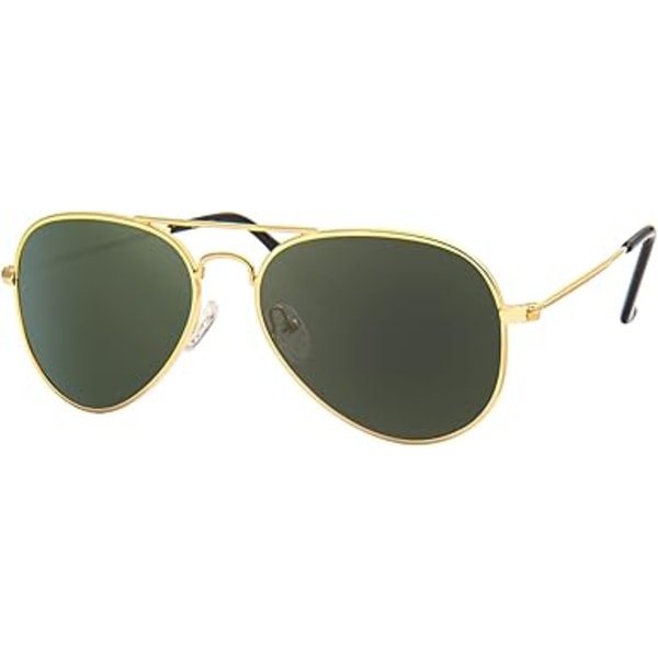 Polarisoidut lasten aurinkolasit, lentäjä-malli, tytöille ja pojille, vintage-tyyli 7701 Gold/Green