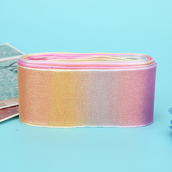 Kaunis käärenauha Gradient Värikäs nauha Koriste DIY Tarvikkeet Pakkausmateriaali Väri 2 40mm
