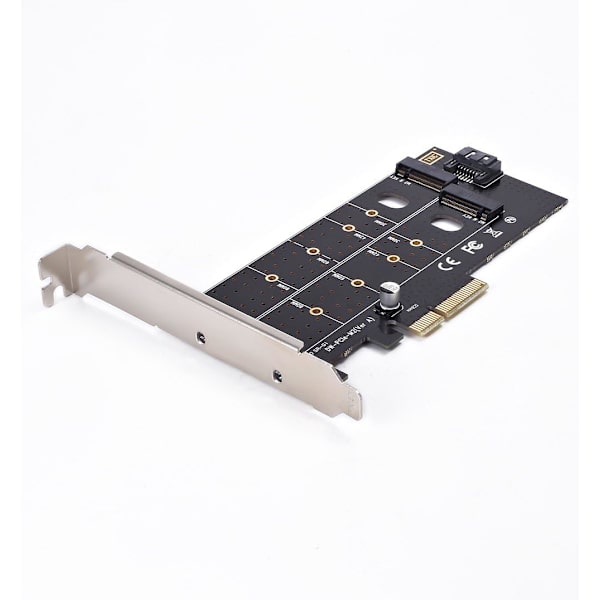 Dual M.2 PCIe-adapter, M2 SSD NVME (m-nyckel) eller SATA (b-nyckel) 22110 2280 2260 2242 2230 till PCI-e 3.0 x 4 värdkontroller expansionskort med låg profil