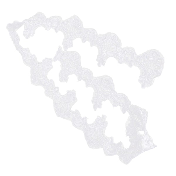 Dekorativ spets pärlband polyester broderad lapp kläder dekor tillbehör 1 YardWhite