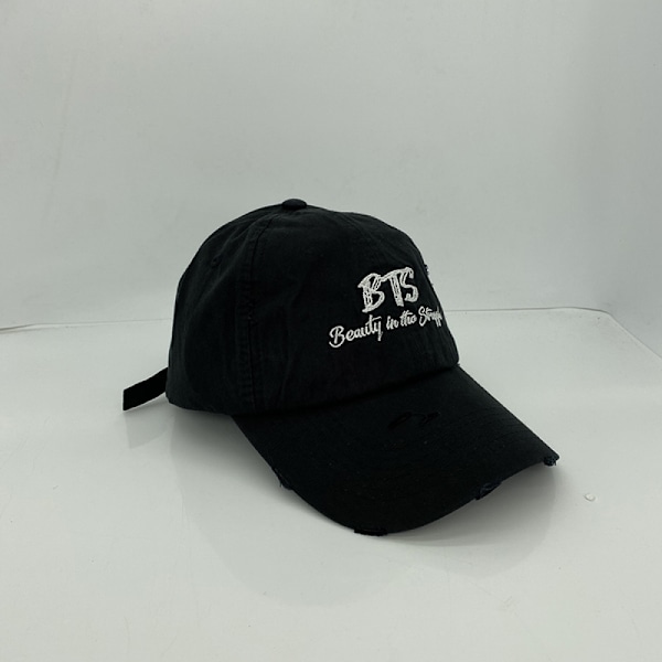 Hatt Personlighet Hål Broderi Enkelt Mode Alfabet Bas Black