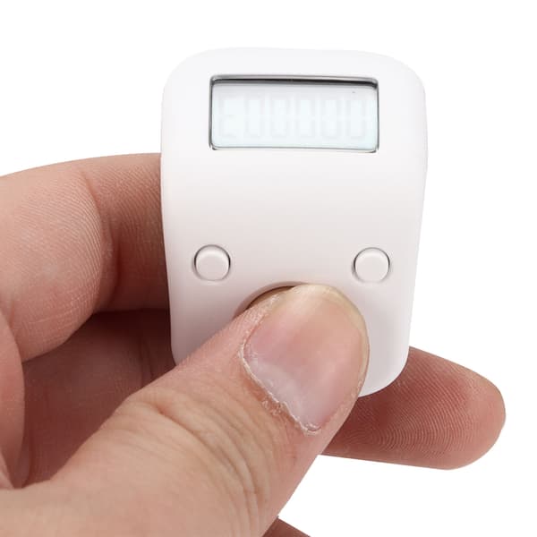 Digital Perleteller Manuell Ringform Mini Chanting Counting Tool for Buddhist MeditationWisdom White