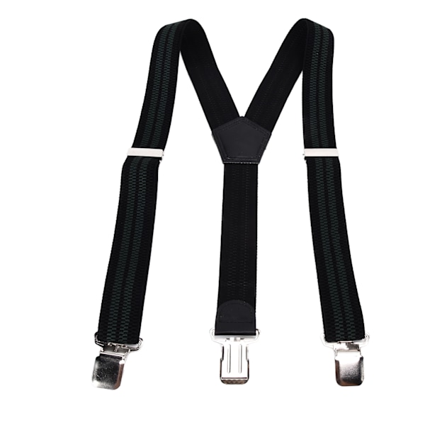 Herr Suspender Stark Fixering Justerbar Vacker Praktisk Fashionable Metallklämma Bred Suspender för Formell FestGrön