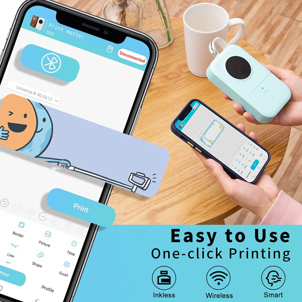 Phomemo Label Maker Machine, D30 Portable Bluetooth Label P