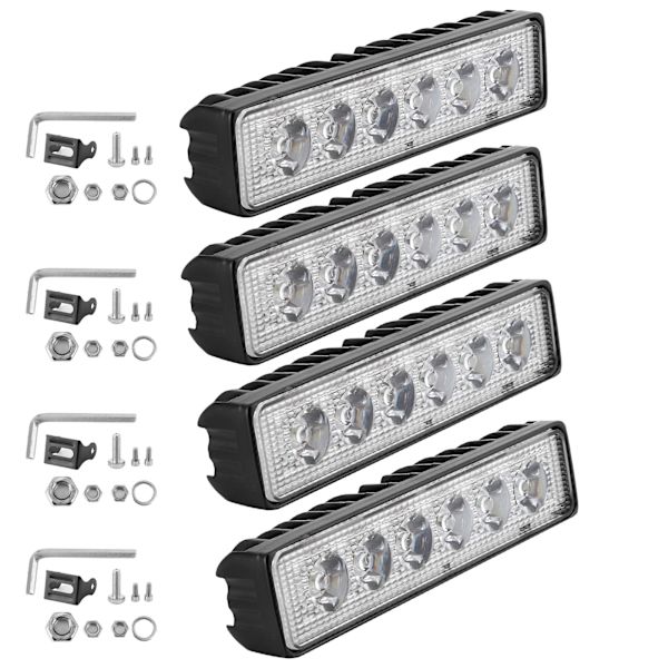 4 stk LED Tågeforlygter 6 tommer Tågeforlygter 6500K 18W Klar Linse til ATV UTV SUV Truck Trailer Båd