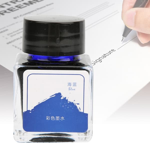 Blækpatron til fyldepen, ikke-carbonblæk, 12 farver valgfrit (havblå 20 ml)