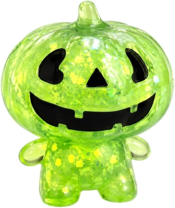Grön Transparent Glitterpumpa Squishy, Långsam Återhämtning Sensorisk Stresslindrande Fidgetleksak för Halloween green