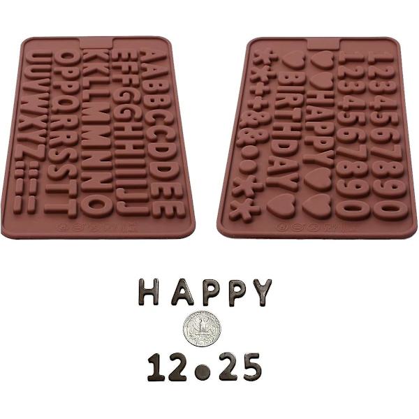 Silikonebogstavform og tal chokoladeforme med Happy Birthday kagedekorationssymboler 2stk