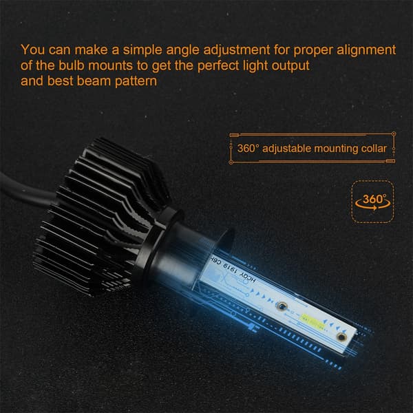 DC 9V-32V LED Bil Frontlykt IP67 Hodelykt Pærer CSP Chips Tåkelys Pære H1 Isblå