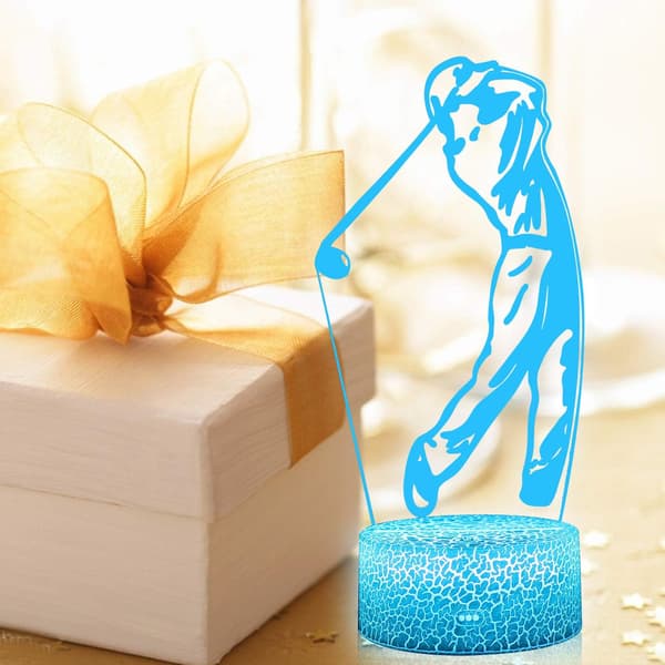 3D Illusjon Golf Nattlampe 16 Fargeendringer Berørings Whit