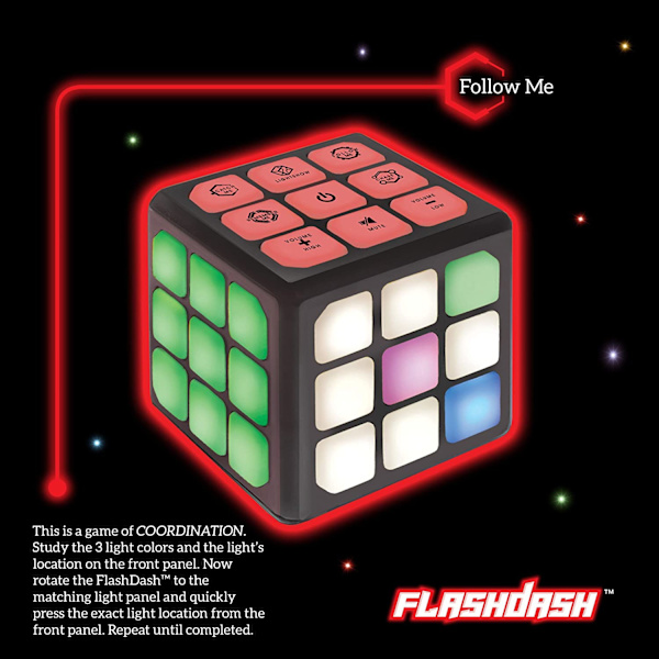 Fingers Flashing Cube Elektroniskt Minne & Hjärnspel | 4-i-1 Handhållet Spel för Barn | Rolig Presentleksak för Barn 6-12 År Gamla