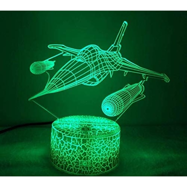 Optisk Illusion 3D Fly Natlampe 16 Farver Skiftende