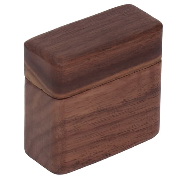 Ring Box Valnöt Magnetiskt Lock Inlägg Fleece Bärbar Trä Bröllop Ring Box för Förslag Smycken