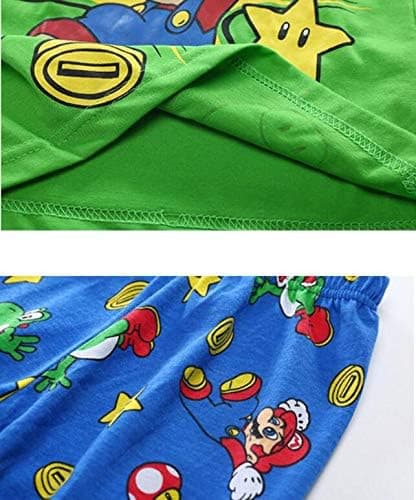 2024 Nye Småbarnsgutter Langærmede Mario Pyjamassett Pjs Bomulls nattøy Spedbarn Barn, Overraskelse Julegave bursdagsgave til barn A 6Y/120cm