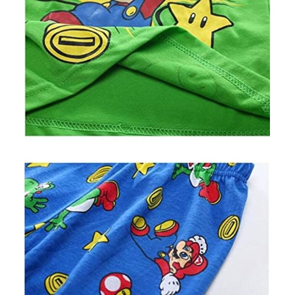 2024 Nye Toddler Dreng Langærmede Mario Pyjamas Sæt Pjs Bomuld Natøj Spædbarn Børn, Overraskelse Julegave Fødselsdagsgave til Børn A 5Y/110cm
