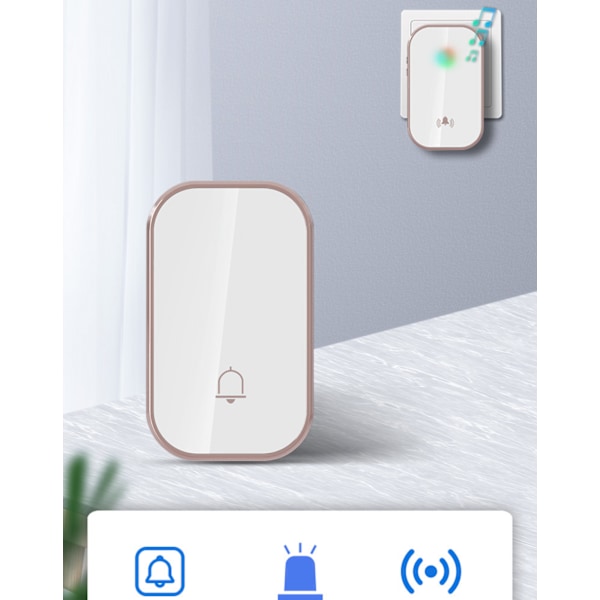 Trådløs dørklokke, vandtæt dørklokke til hjemmet, flere lydstyrker