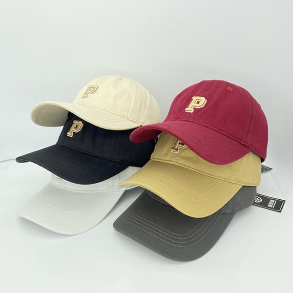 Hat Dame P Bogstav Broderi Fire Sæsoner Universal Simpel Grey