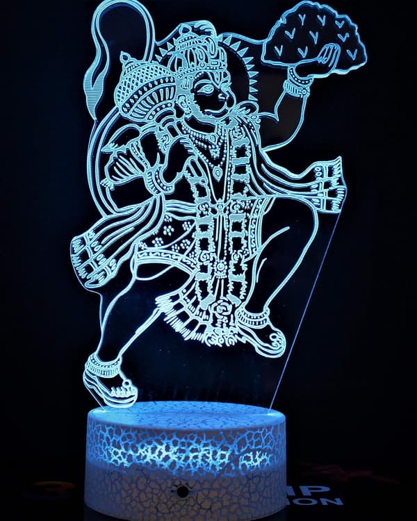 3D Illusion Nattlampa Lord Hanuman Staty Bästa Present Idé D