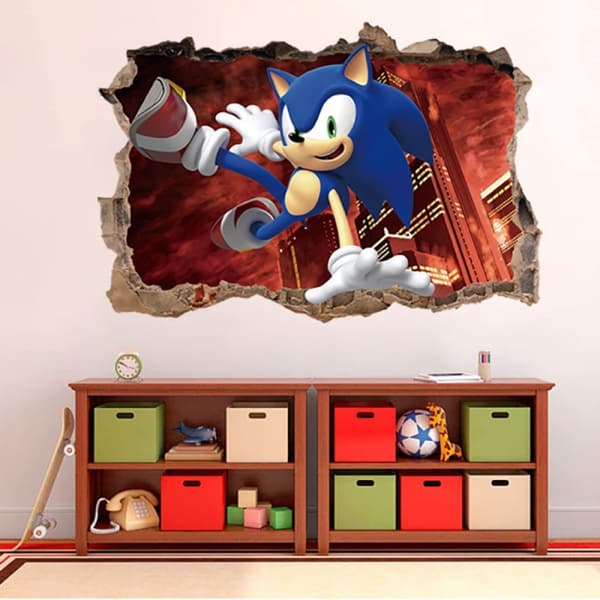 Tegneserie Wall Breaking Game Wall Decals Soveværelse Stue