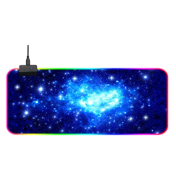 Gaming Musematte, Myk Oversized Glowing Utvidet LED Musematte, Berøringskontroll, Sklisikker Gummibase Datamaskin Tastatur Musematte