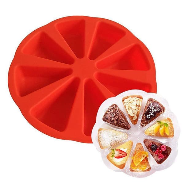 2-pak Silikoneforme. Trekantet Kage Skive Muffin Form 8 Huller