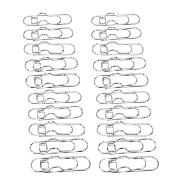20 stk. metalpenneklips, galvaniseret, rustfri, multifunktionel penneklips, papirclips, kontorartikler til notesbøger