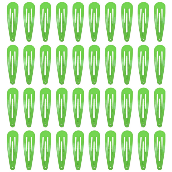 40 stk. Grønne metallspenner for hår, 5 cm, hårspenner for kvinner green